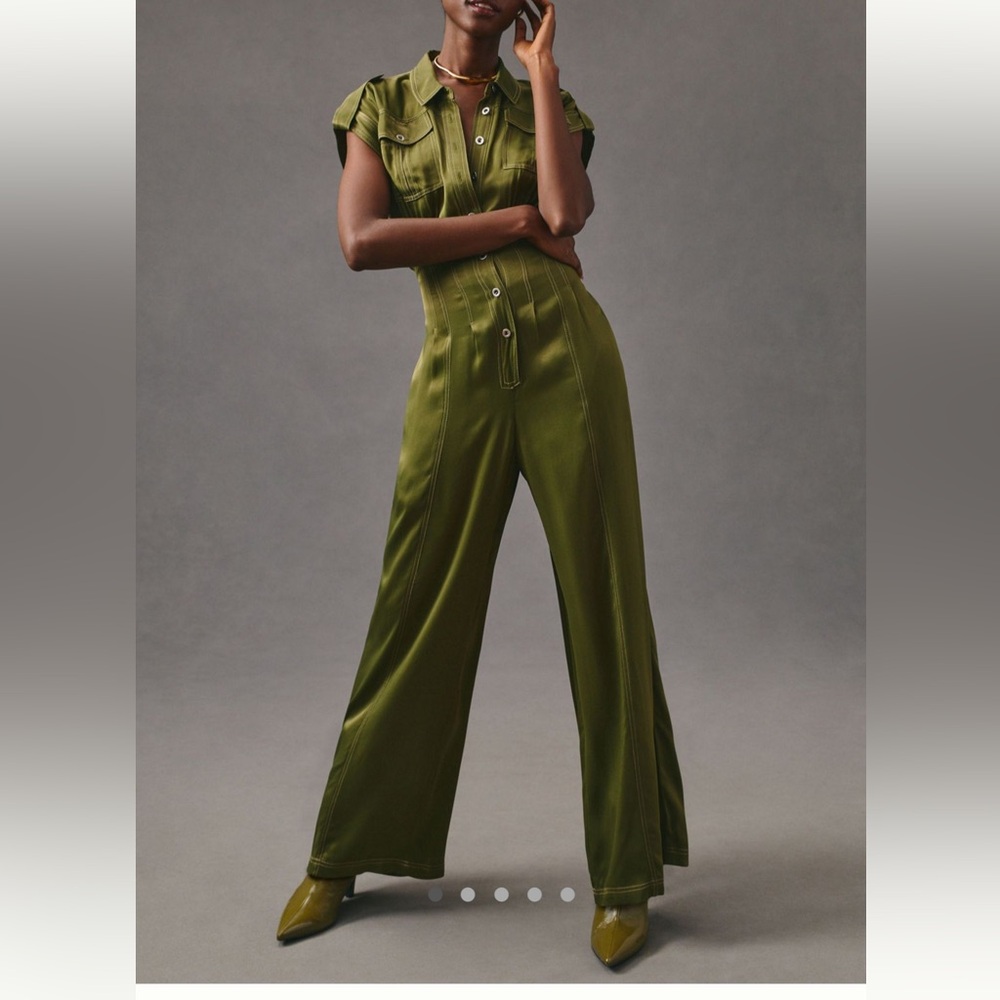 Anthropologie Sage Green Jumpsuit S